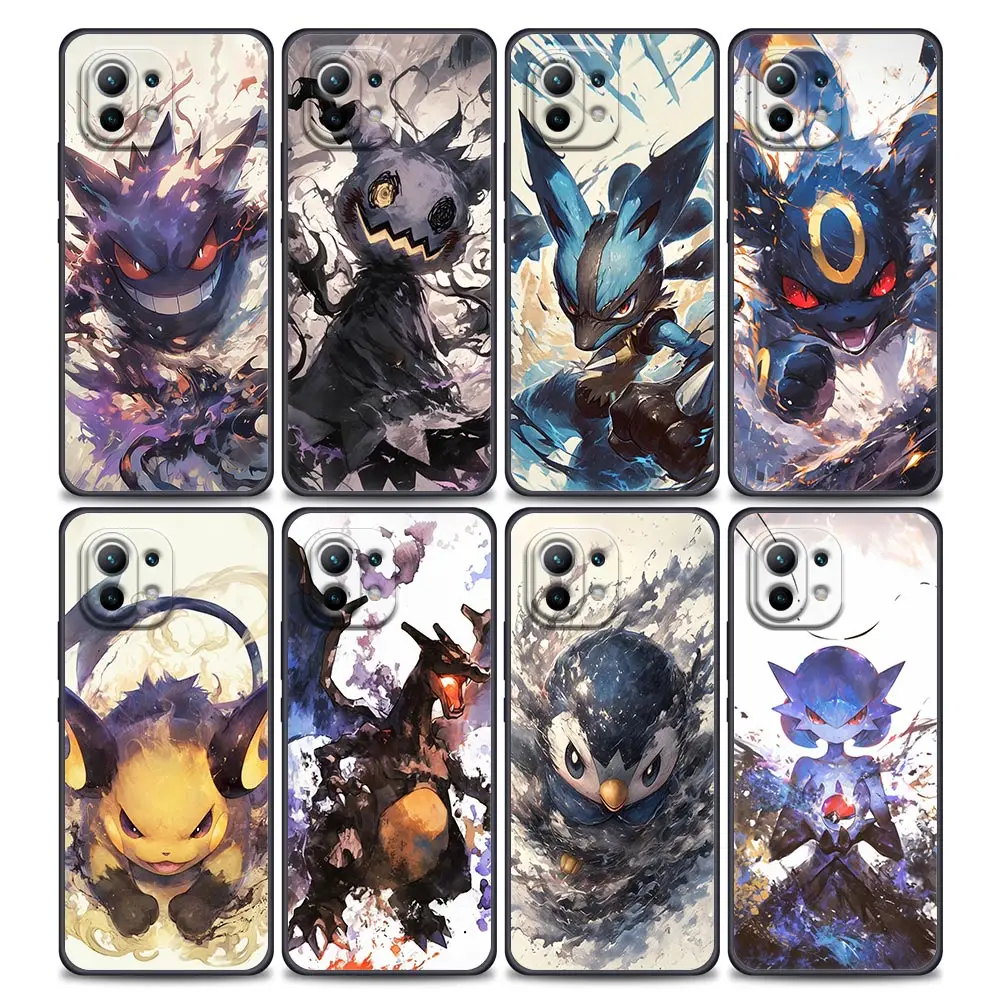 

For Xiaomi 15T 11T 12T 13T 14T Pro 15 Phone Case Mi POCO X7 M7 F7 Pro F5 F6 M6 X3 X5 X6 Back Cover Gengar Mimikyu Pokemons Anime
