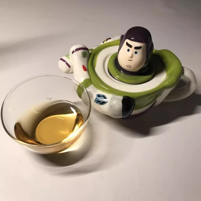 

Disney Anime Toy Story Buzz Lightyear Action Figure Originality Ceramic Teapot Mug Set Desktop Model Ornaments Surprise Gifts