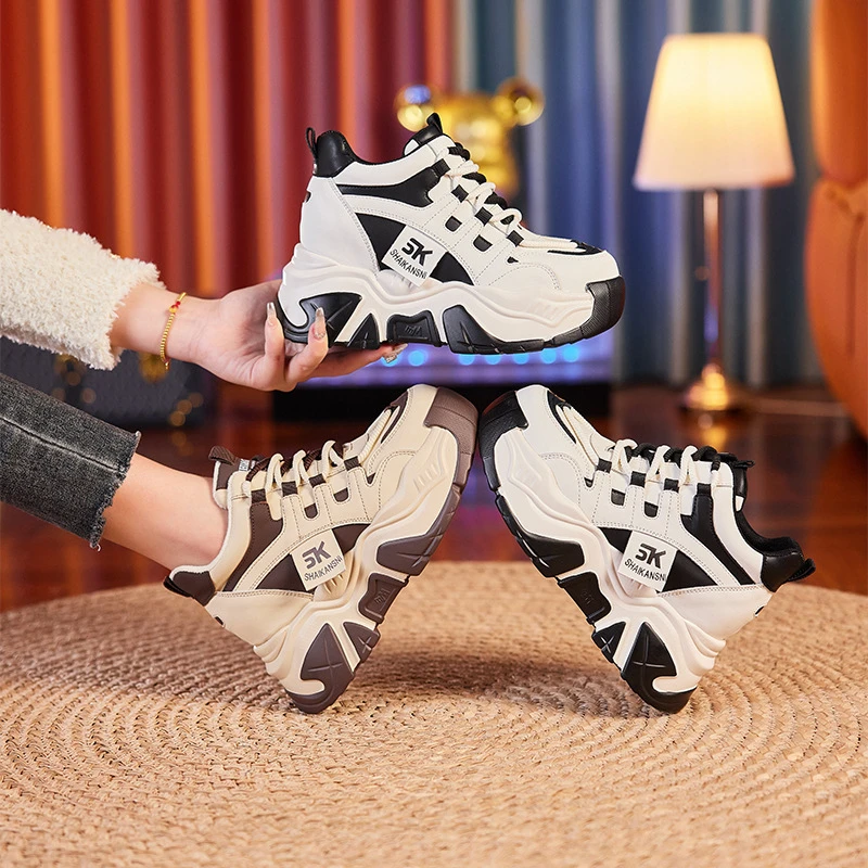 

Новые кроссовки в стиле преппи для мужчин, увеличивающие рост, на массивной платформе, с флисовой подкладкой, теплые, универсальные, повседневные, удобные, для студентов