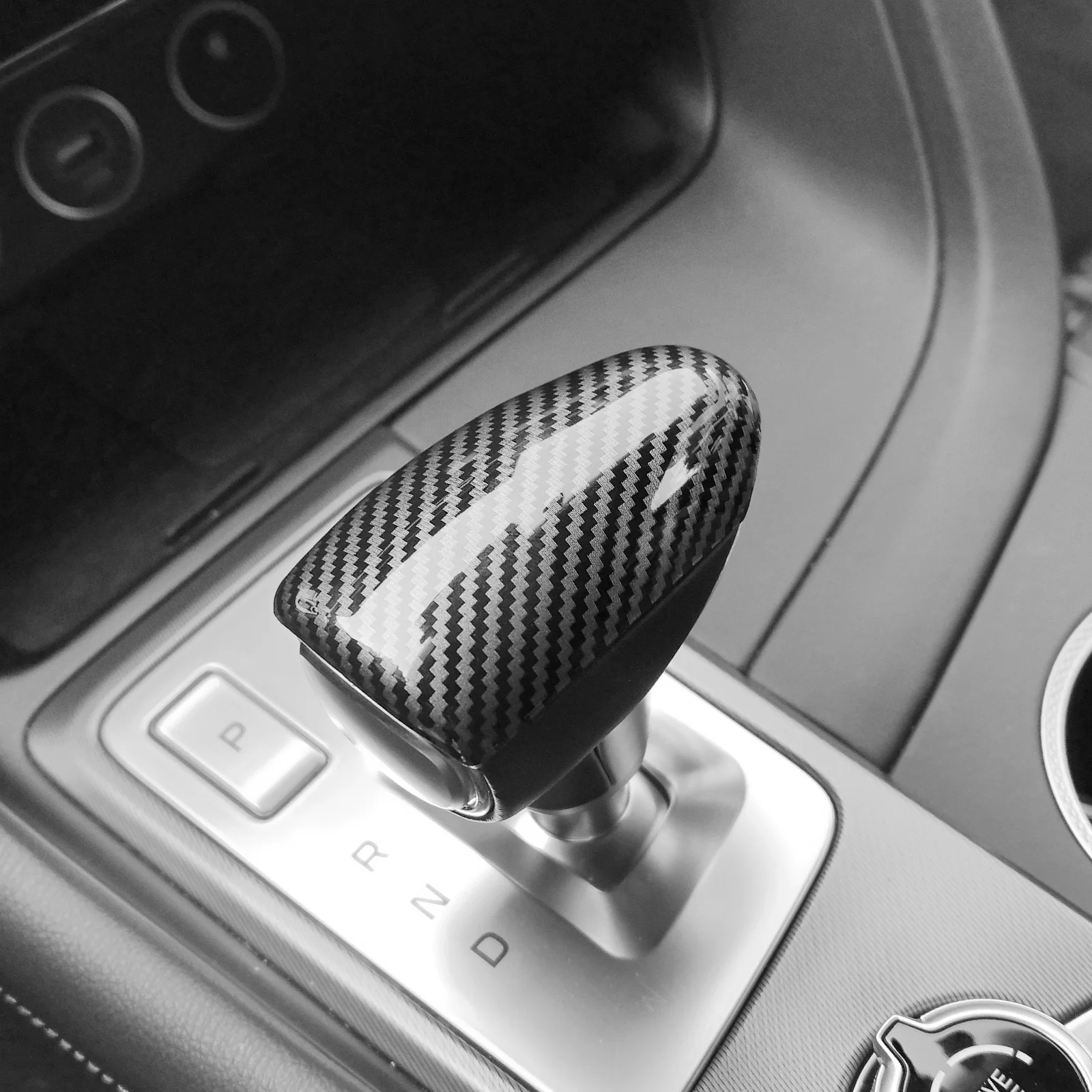 Carbon Fiber Car Gear Shift Konb Cover Center Console Decals Water Cup Frame Trim For Genesis G70 2017-2022 Left Hand Drive