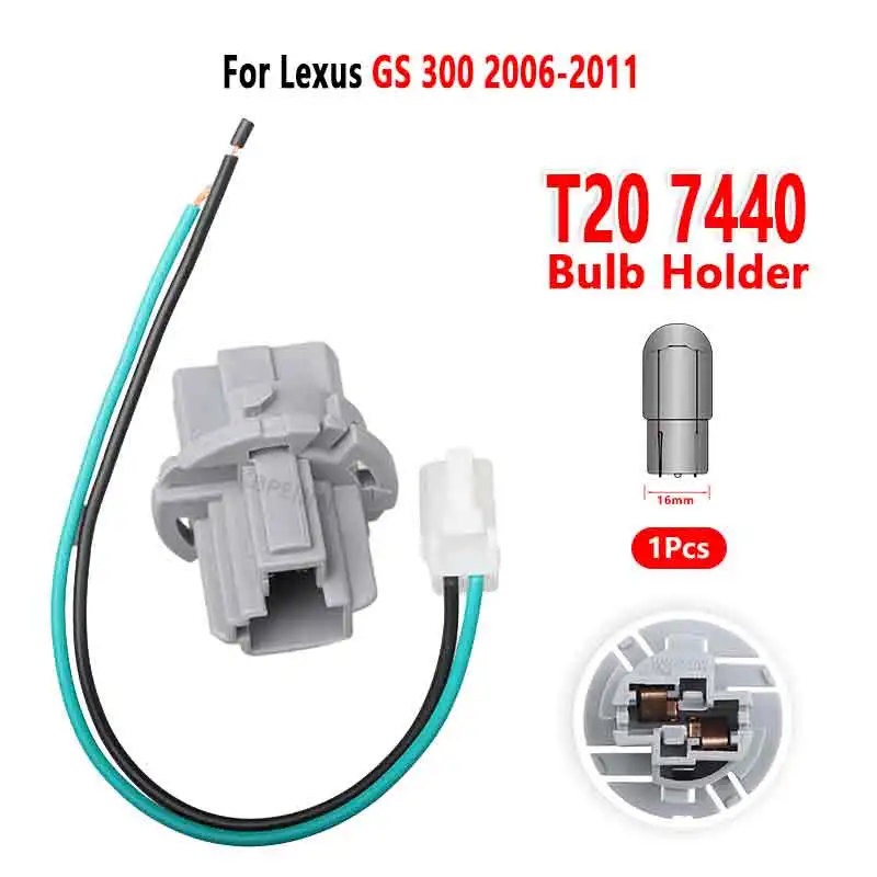For Lexus GS 300 2006-2011 Turn Signal Lights T20 7440 Bulb Holder Socket Base Wire Connector 90075-60026 1Pc