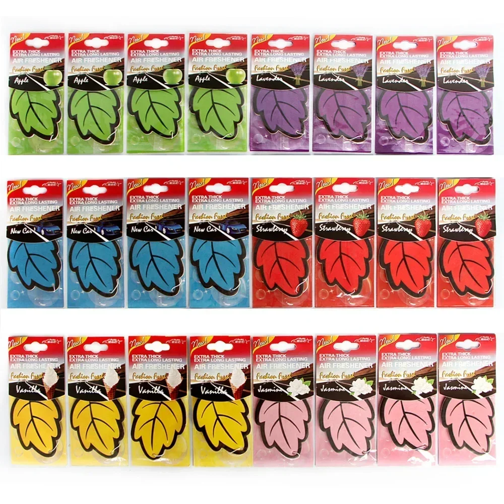 6PCS Car Air Freshener Natural Scented Tea Paper Auto Hanging Vanilla Perfume Fragrance Leaf Shape Car Accessories Interior image 4