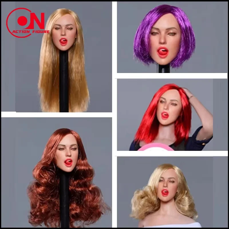 GACTOYS GC021 1/6 Femmina Sexy Espressione Ragazza Leccare la Lingua Testa Scultura Misura 12 pollici Action Figure Femminile Corpo