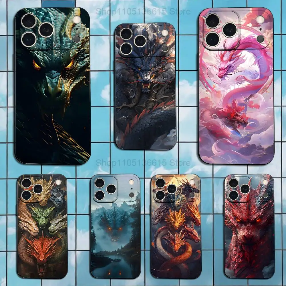 

Fierce Cool Dragon Phone Case For iPhone 17,16,15,14,13,12,11 Plus,Pro Max,XS,X,XR,SE,Mini,8,7,Soft Silicone Black Cover