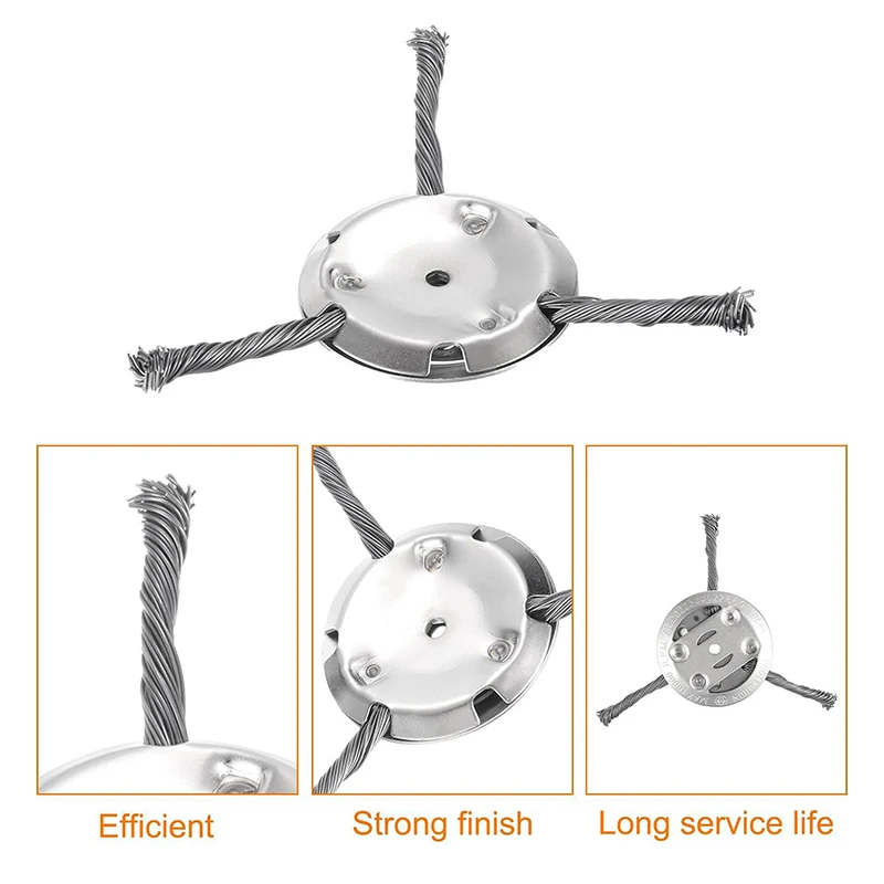 

1Set Steel Wire Grass Trimmer Head - Universal Brush Cutter Steel Head For Lawn Mower Edging - 6Inch Replacement Trimmer Blade