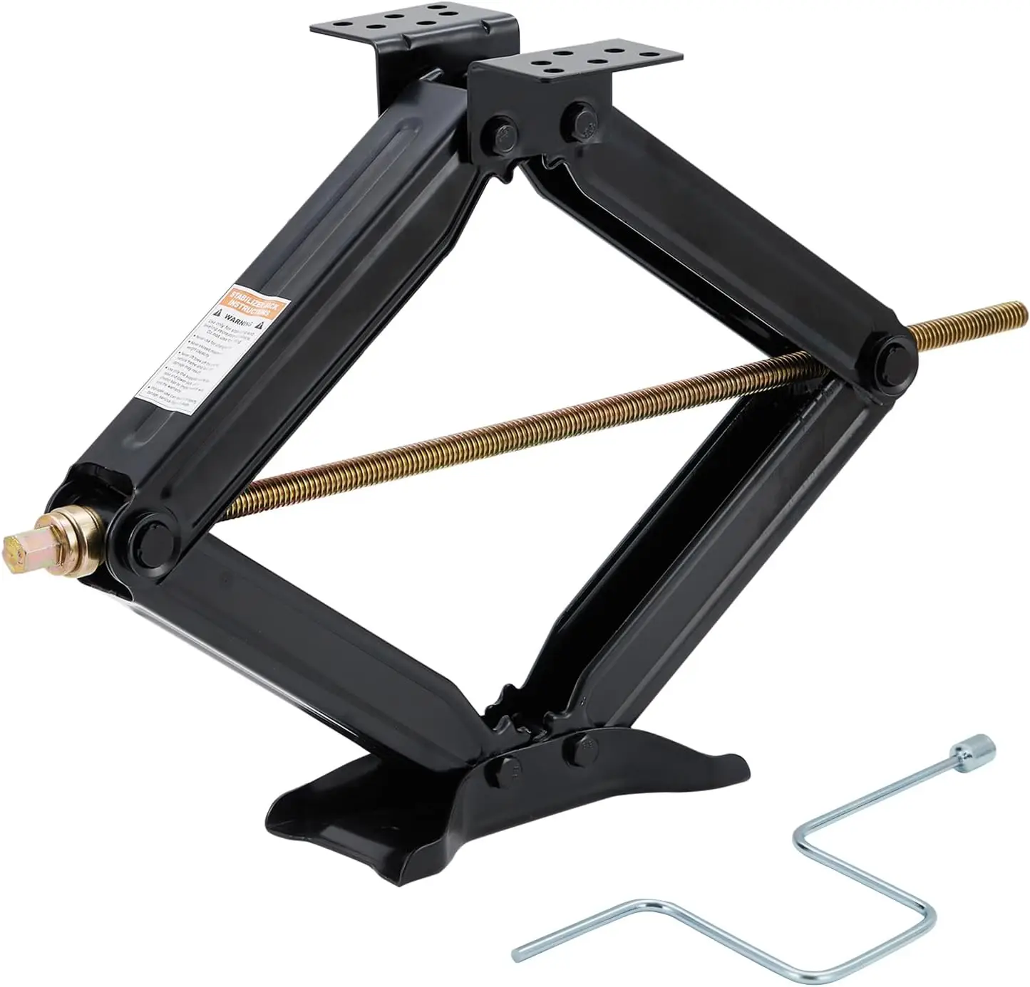 

Усиленный ножничный домкрат для автодомов, грузоподъемность 7500 фунтов, регулируемая высота 4-24 дюйма для выравнивания прицепов-кемперов с рукояткой-кривошипом