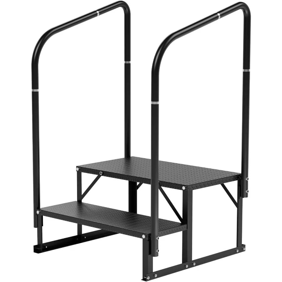 

2Steps RV Stairs with Handrail for Hot Tub Camper Steps NonSlip Outdoor Stairs Ideal for RV Trailer Mobile Home and Outdoor Spa