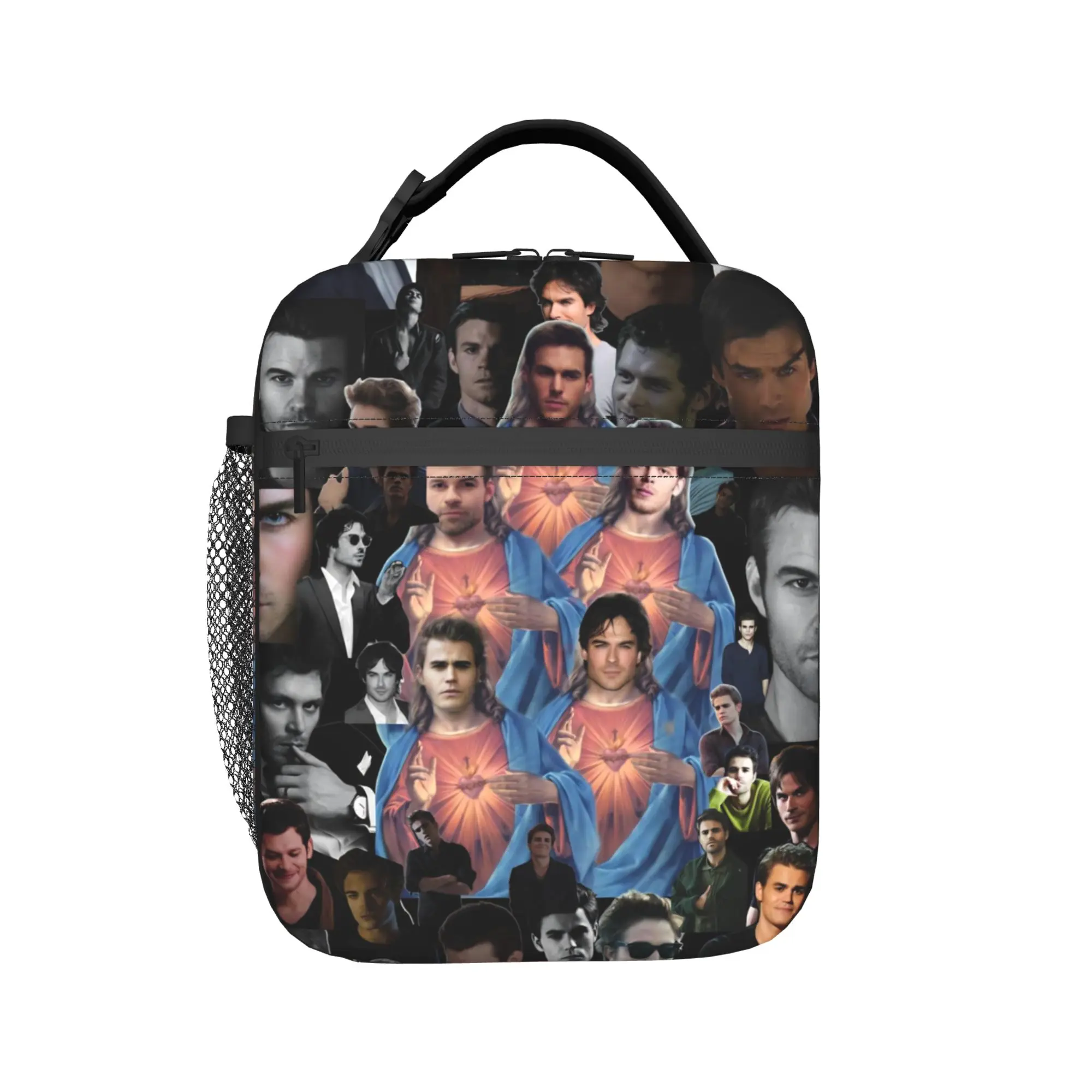 The Vampire Diaries Resuable Movie Lunch Bag For Child  Outdoor Picnic Print Lunch Box Retro Oxford Tote Food Bags