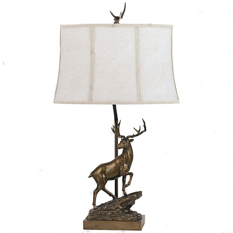 

New York Downtown Park Import Glory Land Country Style Reindeer Decorative Table Lamp