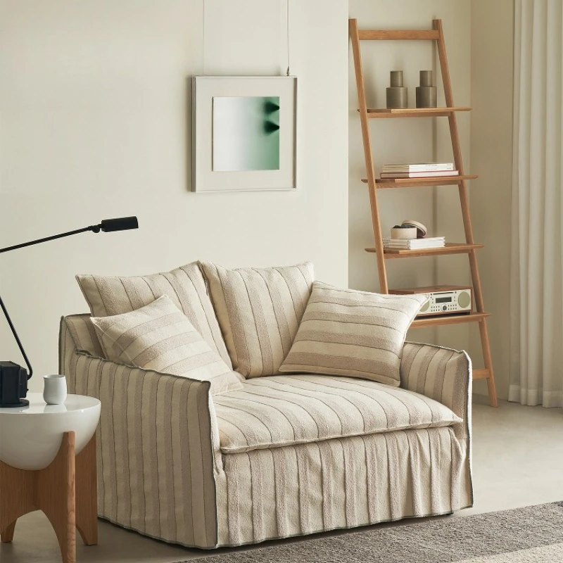 

Leisure chair cotton and linen fabric small apartment removable and washable wabi sandy wind designer double sofa