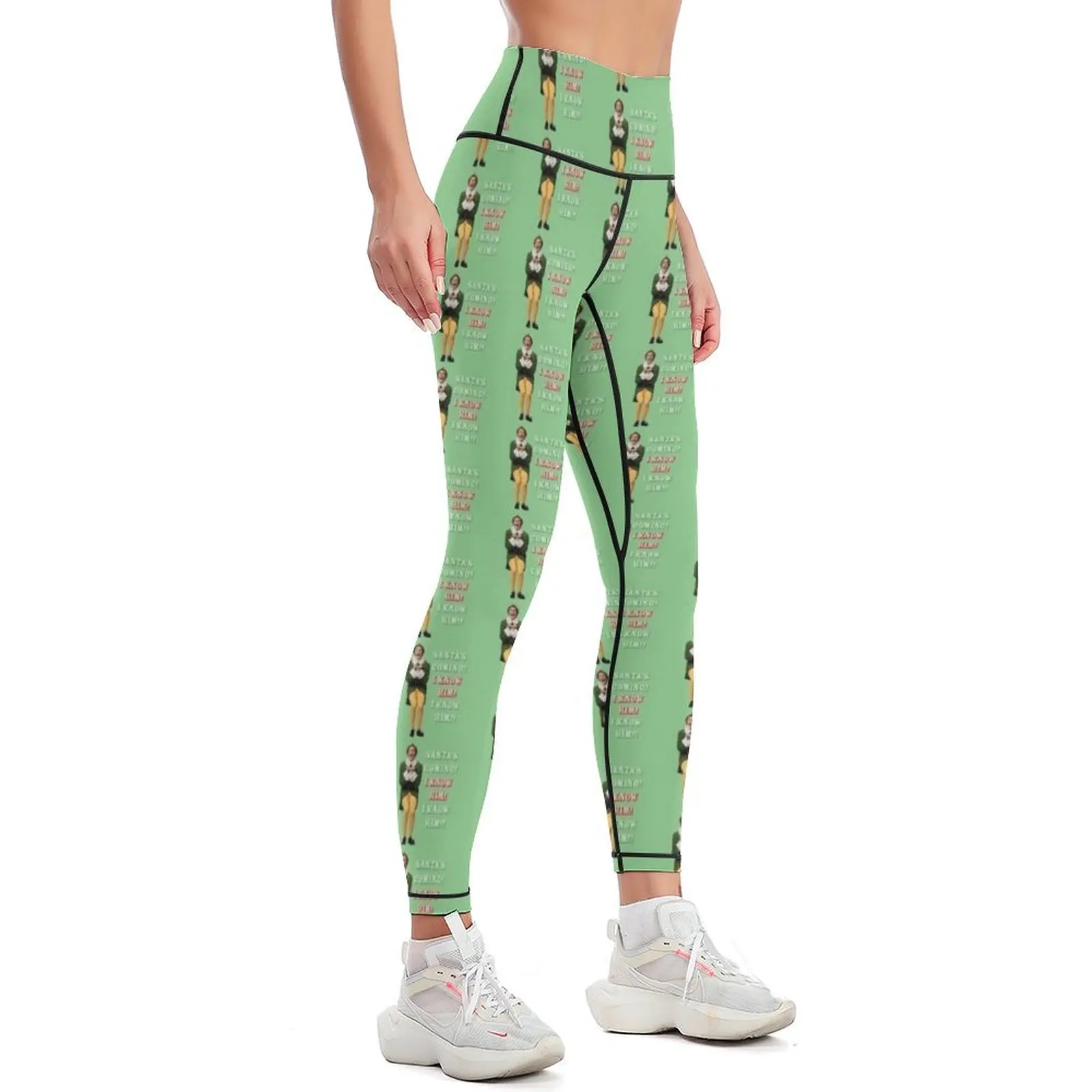 SANTA'S COMING! OMG! I KNOW HIM! Elf Movie Buddy/Will Ferrell Leggings Women's push up sports shirts gym Womens Leggings