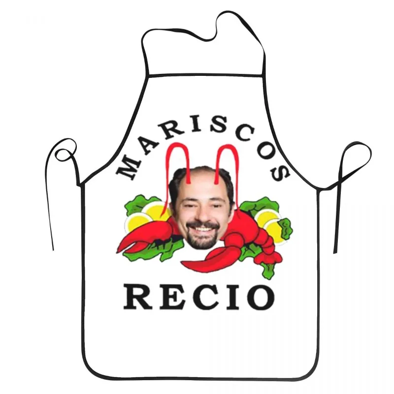 1pc , Antonio Recio Spanish Themed Chef Apron with Antonio Recio Face And Shrimp Design – Heavy Duty Bib for Cooking,