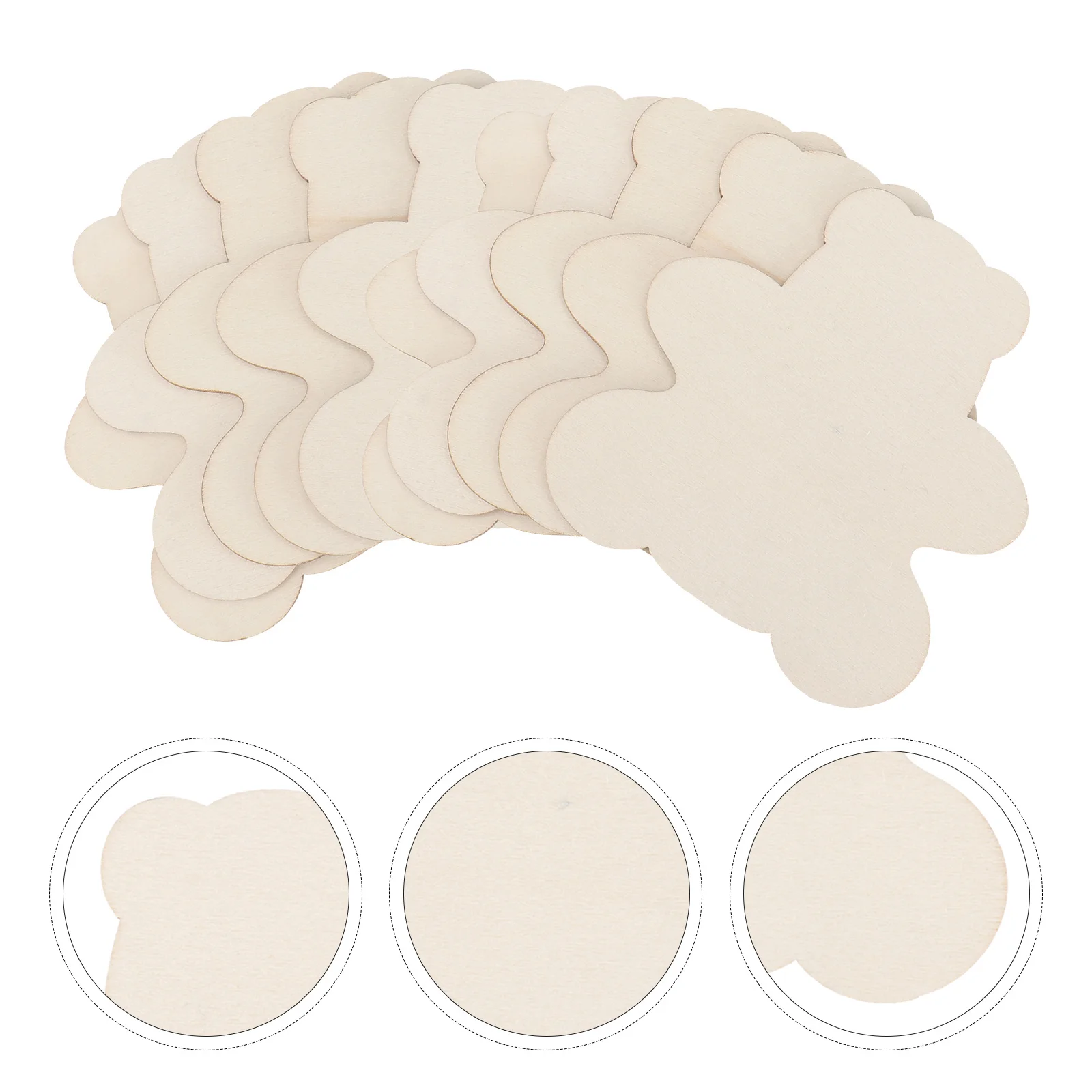 

40Pcs Wooden Bear Cutout Unfinished DIY Wood Slices for Painting Craft Lightweight Colorable Bear Shaped Decorative Pieces