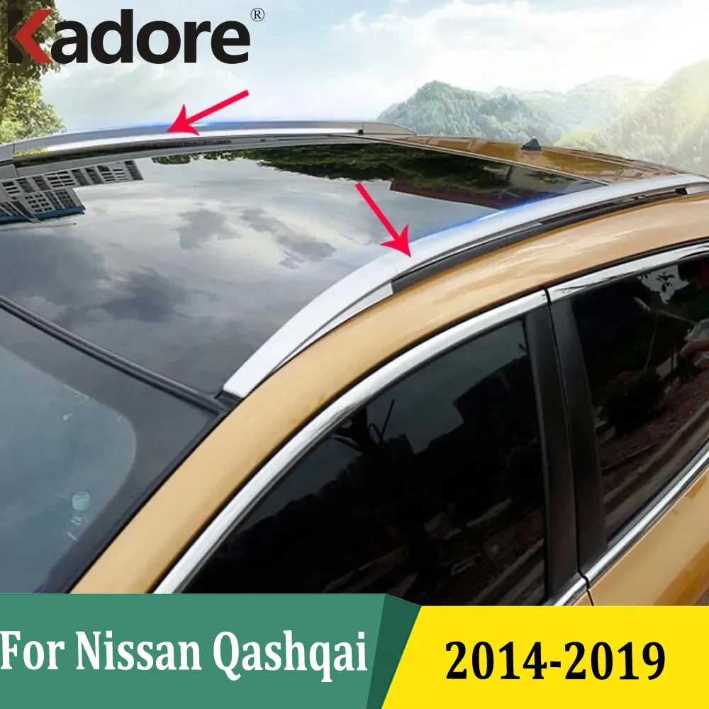 For Nissan Qashqai J11 2014-2016 2017 2018 2019 Car Roof Rack Basket Top Rail Cross Strip Bar Luggage Carrier Aluminium Alloy