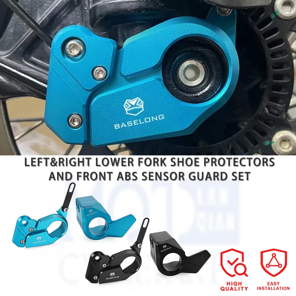 

FOR CFMOTO CF MOTO IBEX450 450MT IBEX 450 MT 2024 2025 2026 Motorcycle CNC Lower Fork Shoe Protectors Front ABS Sensor Guard set