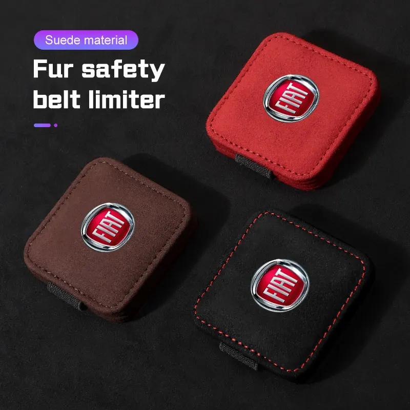 Limitador de Cinturón de Seguridad de Gamuza para FIAT 500 500X C 600e Panda Tipo Doblo Qubo, Clip Magnético para Cinturón de Seguridad, Limitador Fijo