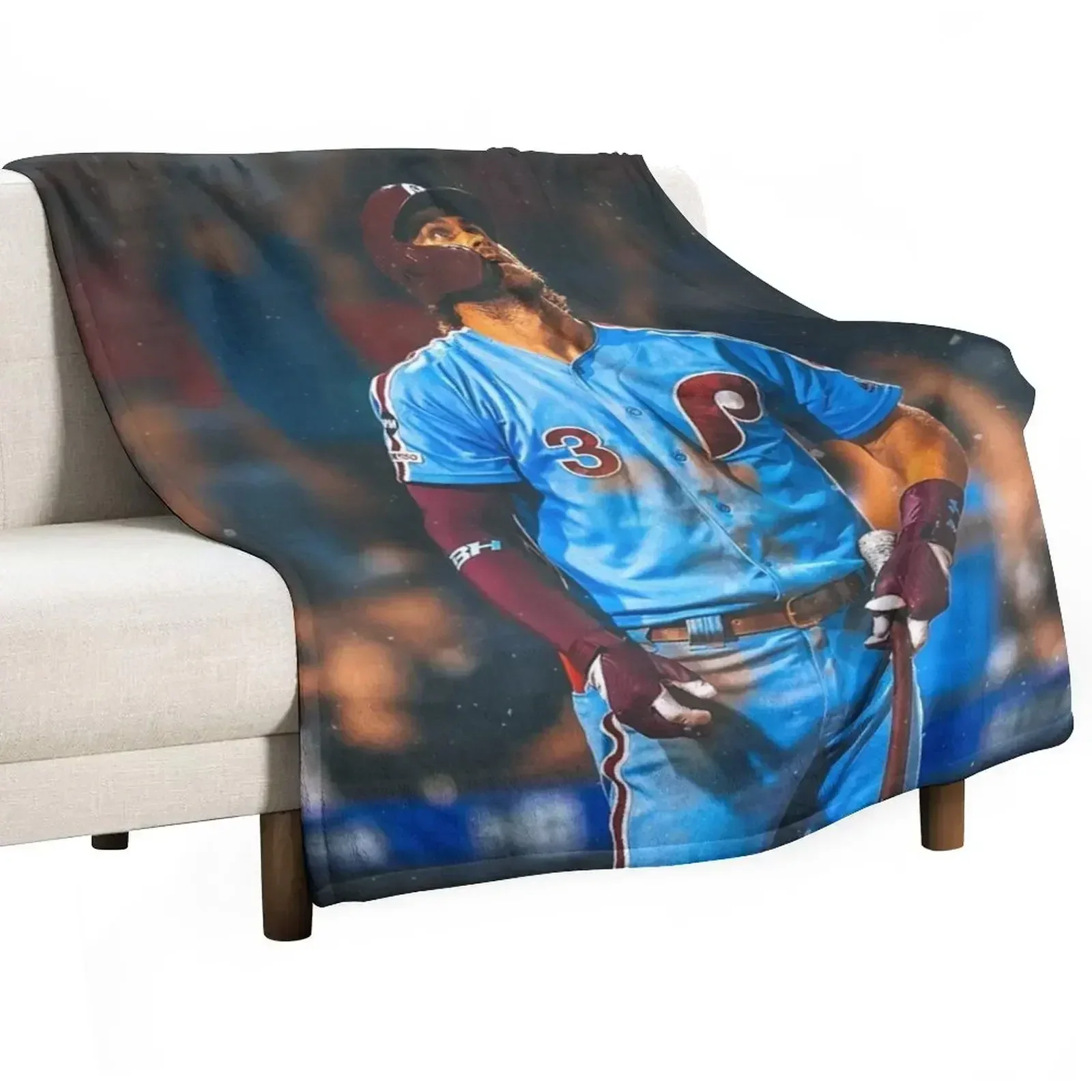 Bryce Harper Throw Blanket Summer Retros Thins Decoratives Blankets