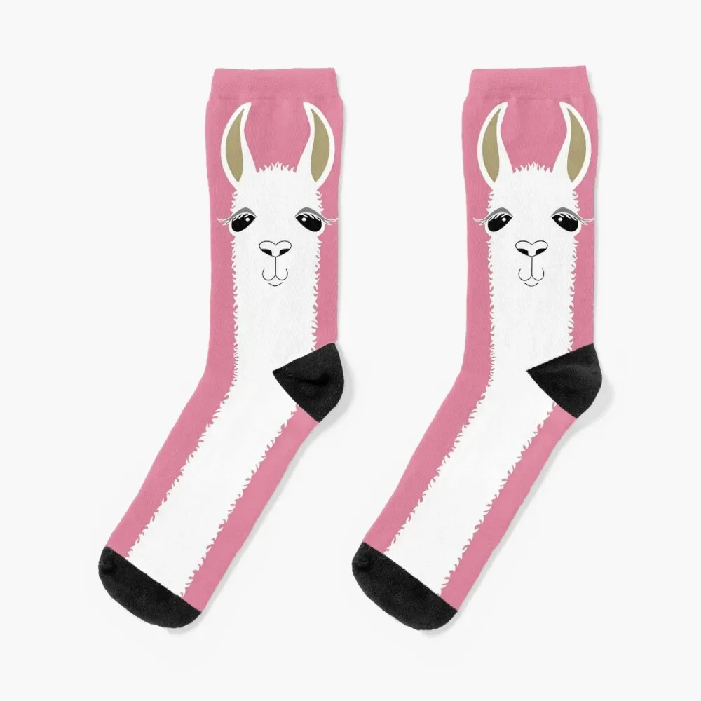 

LLAMA PORTRAIT #5 Socks custom bright garter Women's Socks Men's