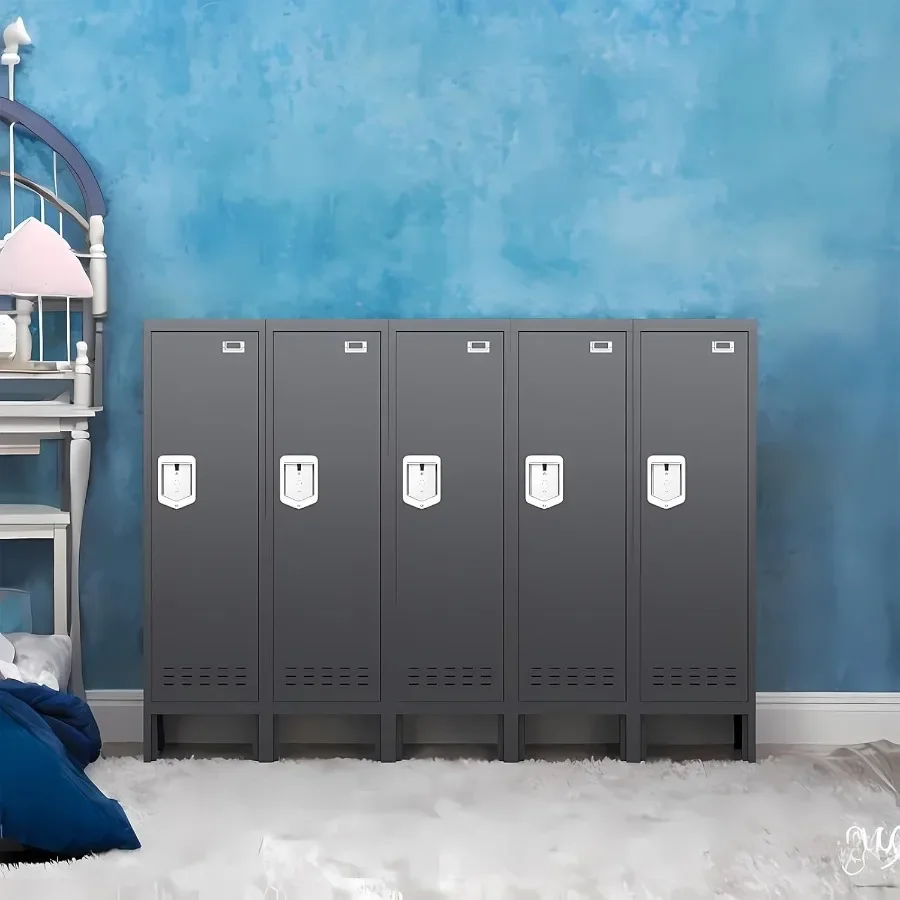 خزانة معدنية لتخزين المكاتب المنزلية وخزانة فولاذية قابلة للقفل مع باب 54 ارتفاع متعدد الأغراض للمنزل والمكتب والصالة الرياضية والمدرسة #2