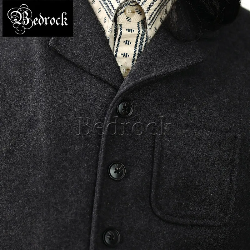 MBBCAR gray English NOTCH LAPEL multiple pockets vest gentleman\'s wool waistcoat thick warm vintage vest for men 3101