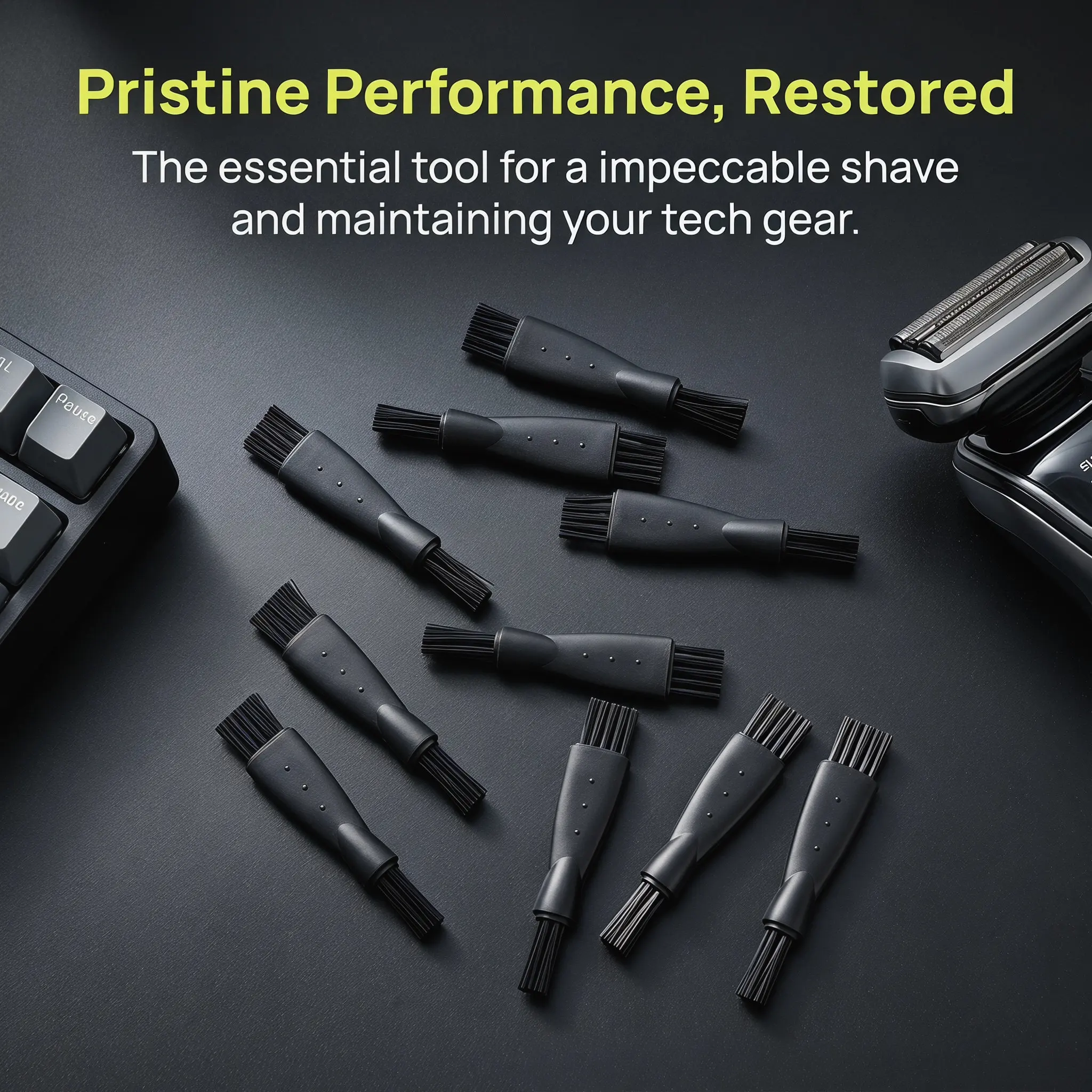 10Pcs Razor Cleaning Brushes Shaver Maintenance Tool Premium Bristles Fits All Major Electric Razors Dust Beard Residue Removal