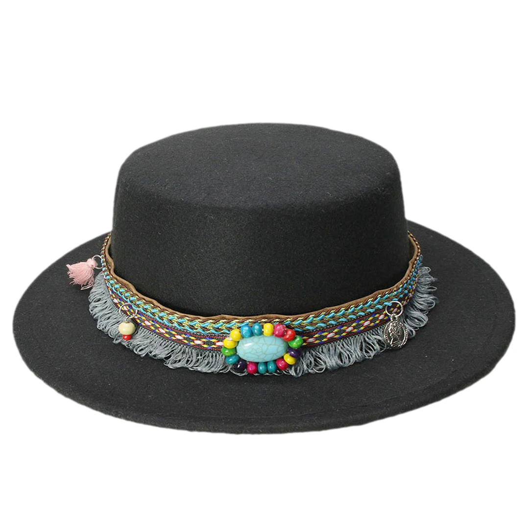 

Классическая шляпа-федора с плоским цилиндром, фетровая шляпа со свиным пирогом, церковная кепка дерби с широкими полями и поясом с кисточками для женщин и мужчин