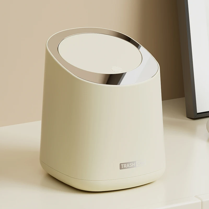 Mini Cute Pressing Desktop Trash Can Double-layer Coffee Table Bomb Cover Bedroom Office Small Storage Bucket Rubbish Dustbin