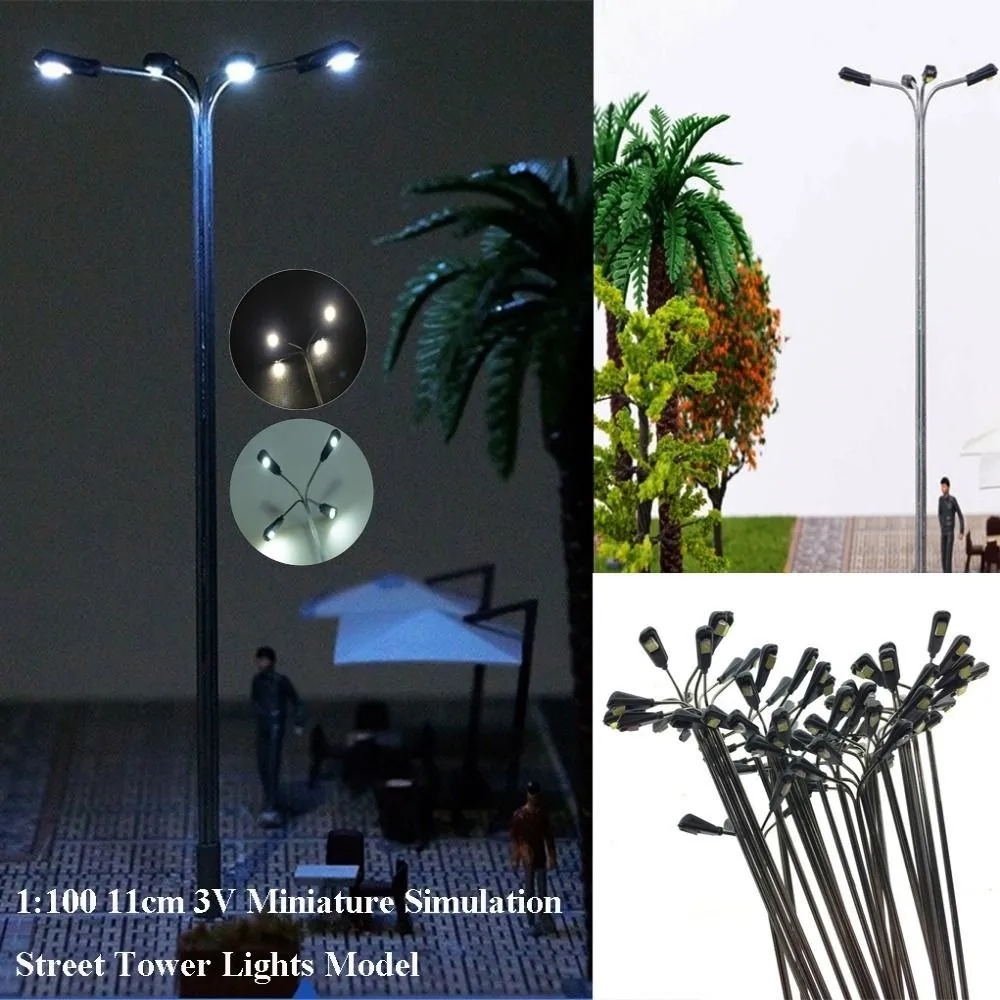 3V Miniature Simulation Street Tower Lights Warm Light/White Light 1:100 11cm Sand Table Elevated Lighthouse