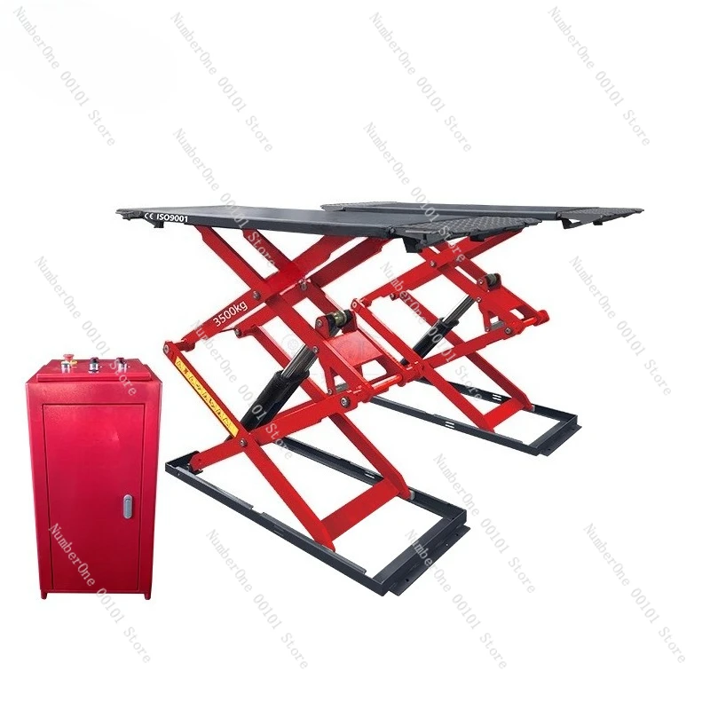 Car maintenance lift, pit-free small scissor lift, ultra-thin 3.5/4 tons of weight lifting