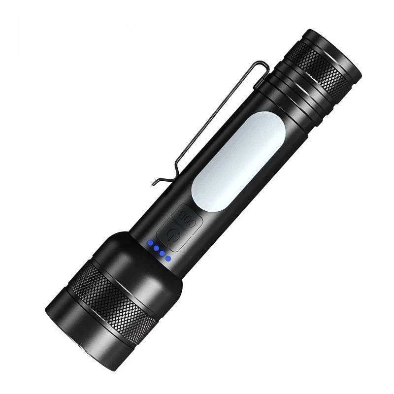 COB lithium battery emergency light outdoor convenient multi-function zoom flashlight remote LED strong light flashlight