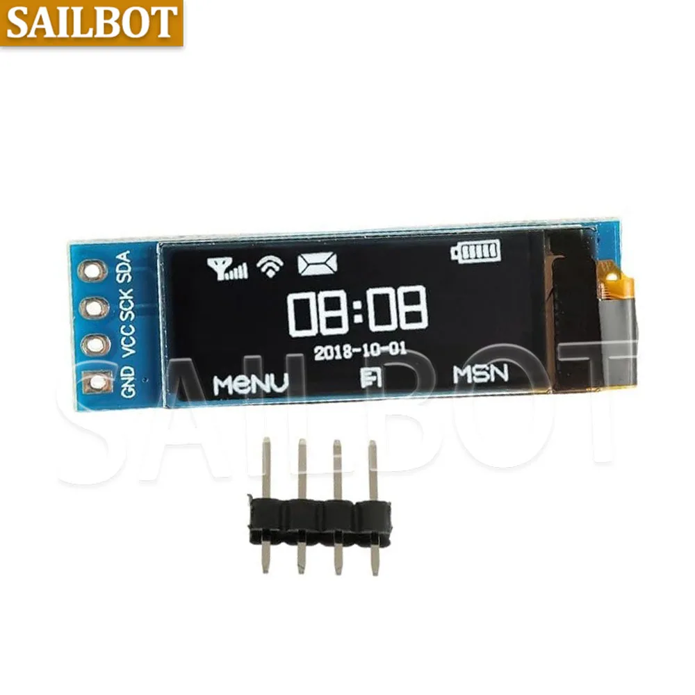 1-10 Uds. Módulo OLED de 0,91 pulgadas 0,91 "blanco/azul OLED 128X32 OLED LCD módulo de pantalla LED 0,91" IIC comunicación