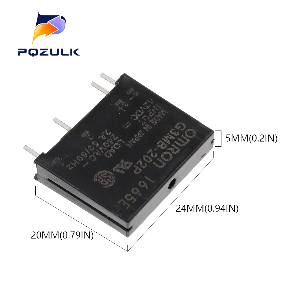 5PCS Relay Module G3MB-202P G3MB 202P DC-AC PCB SSR In 5V 12V 24V DC Out 240V AC 2A Solid State Relay Module