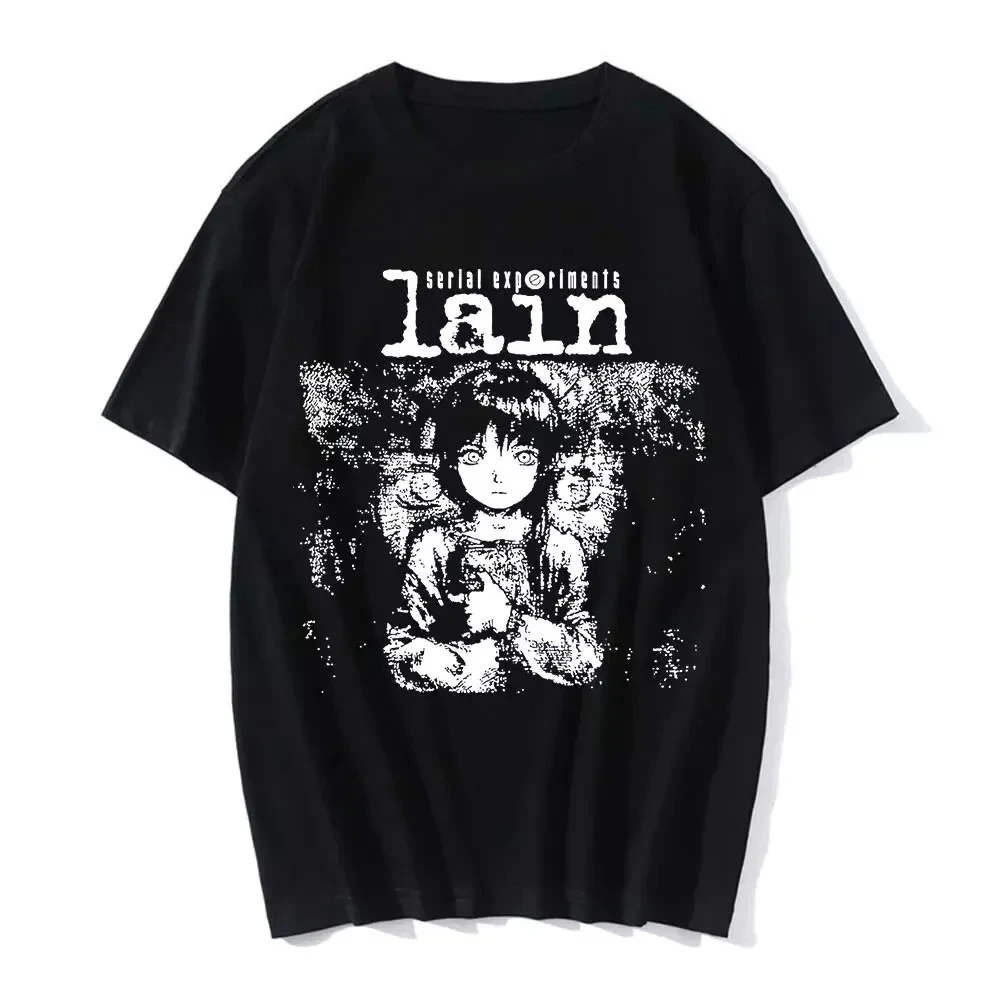 

Аниме Serial Experiments Lain Графический принт Летние элитные брендовые хлопковые мужские и женские футболки с короткими рукавами Тенденция