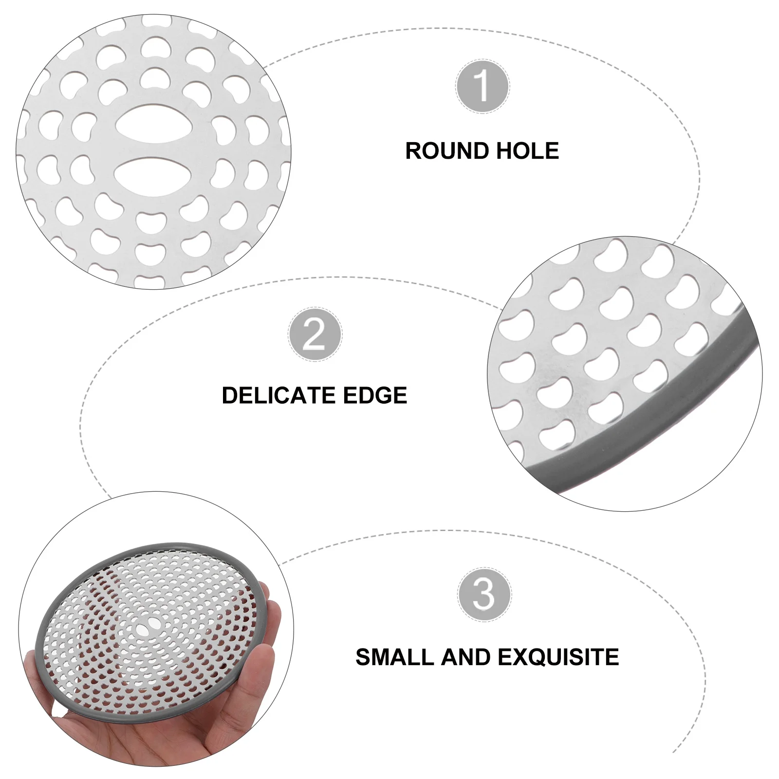 

Floor Drain Cover Stainless Steel Sink Filter Fine Holes Hair Catcher For Kitchen Bathroom Sink Strainer Tool Cover