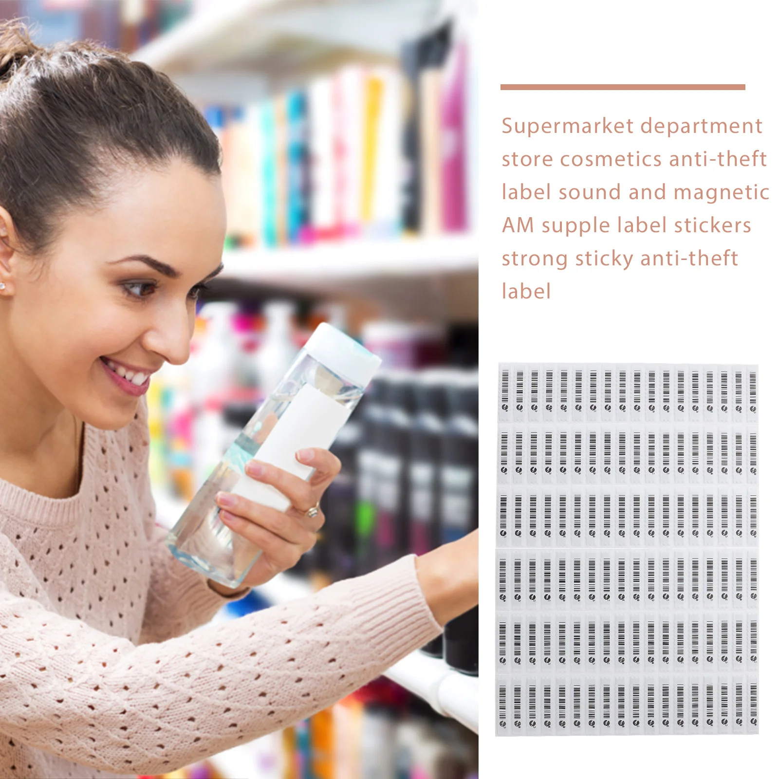 108 قطعة ملصقات مغناطيسية صوتية مضادة للسرقة قوية وموثوقة لملصقات علامات مستحضرات التجميل الأمنية للسلع في السوبر ماركت