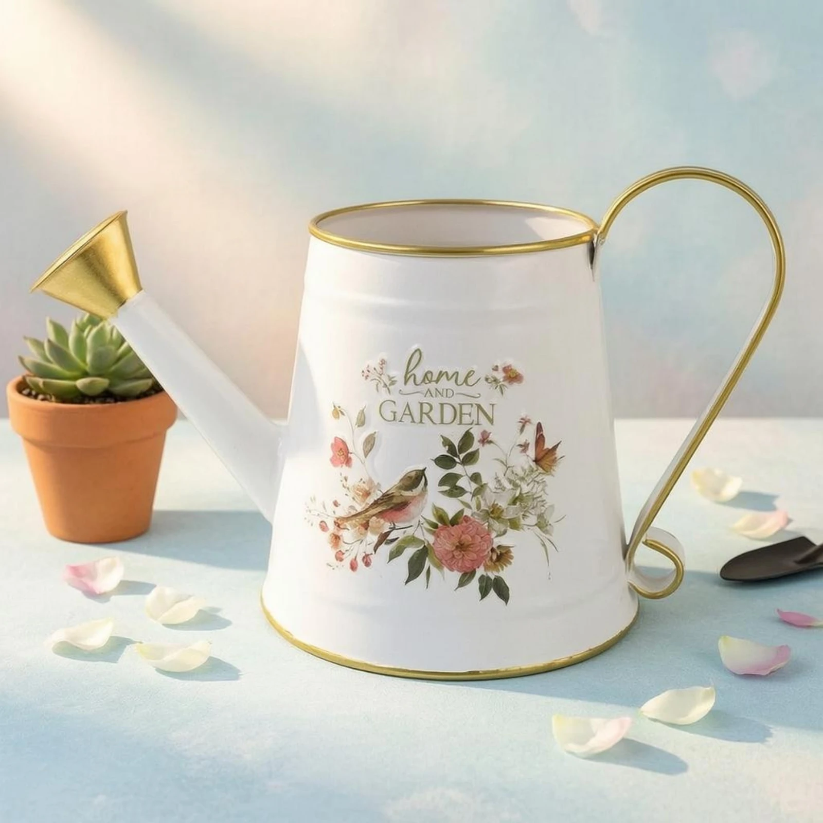 Metal Watering Can Gold Trim C - đánh giá và giá Gardening Tools Watering Can