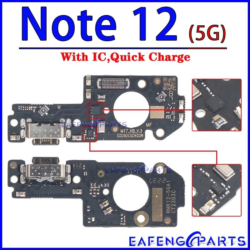 Usb Dock Charger Connector for Xiaomi Redmi Note 12 12S 13C Pro Plus + 4G 5G Charging Board Flex Ports Module