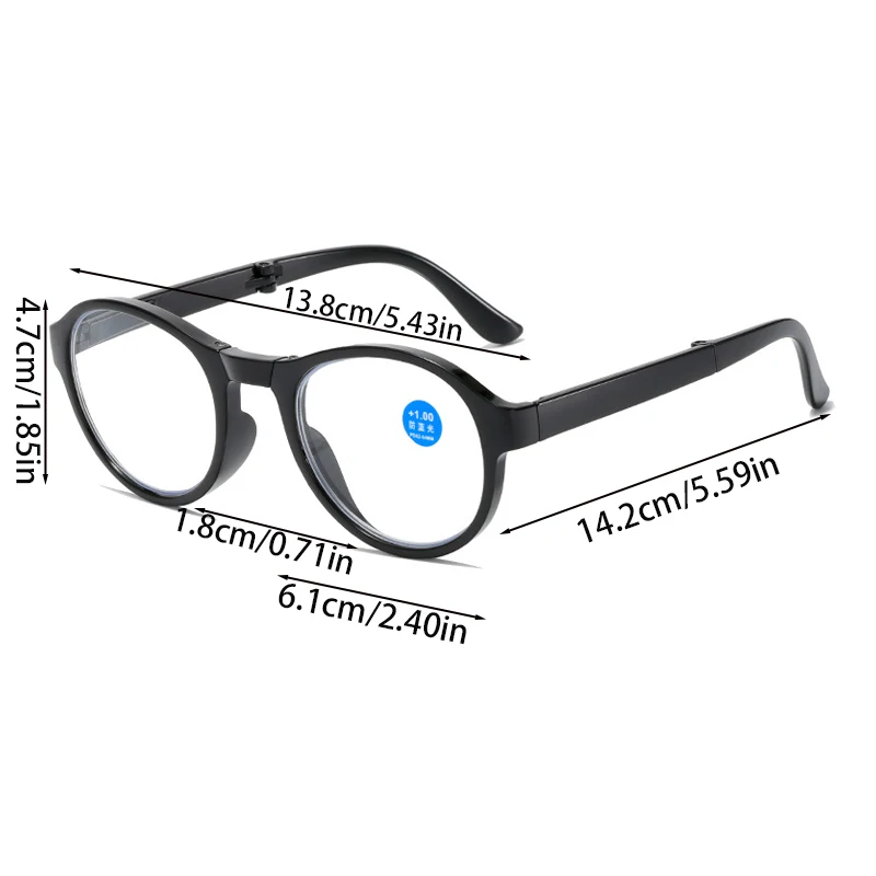 Rhaegal New Women Mens Potable Folding Reading Glasses Fashion Fold Up Blue Light Reader Glasses With Diopters Up To +4.0