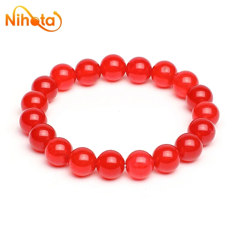 Natural Stone Red Quartzite Bracelets Women Men Craft Stretch Healing Brcelets Bangles For Girls Lovers Lucky Gifts 6/8/10/12mm