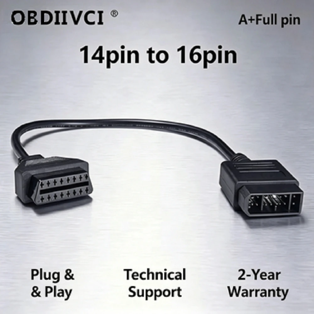 

Professional 14Pin to 16Pin Connector Adapter Cable For Nissan OBDII Diagnostic Tool