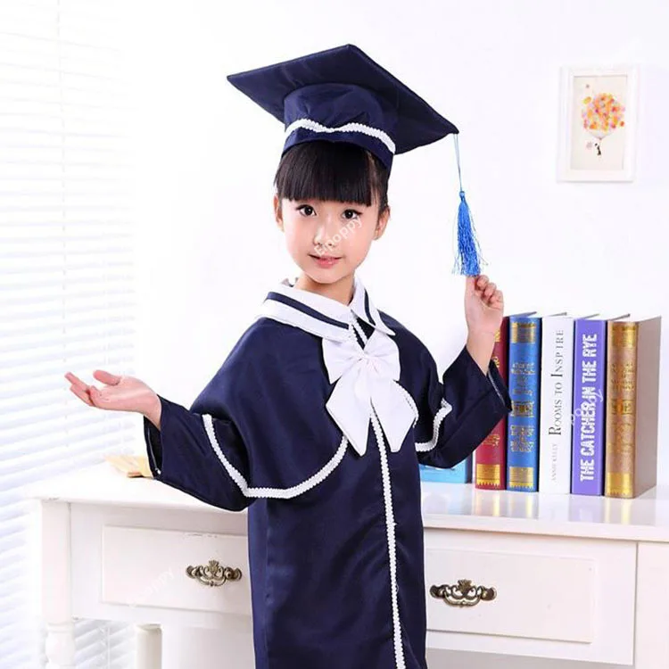 Vestido de uniforme escolar para niños, disfraces de graduación para niños, traje de Dr, trajes de Doctor con sombrero