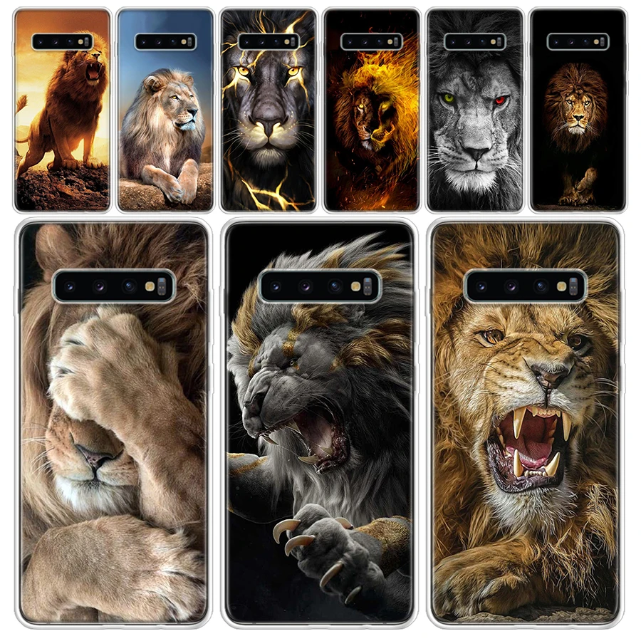 Lion Alpha Male Cub Soft Phone Case for Samsung Galaxy S24 S23 S22 S21 Ultra S20 FE S10 Plus S10E S9 S8 + Fundas Cover Capa