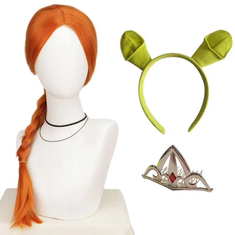 

Новый набор для косплея принцессы Фионы для взрослых женщин: синтетический парик или аксессуары для фей, зеленые уши и корона в стиле Шрек.