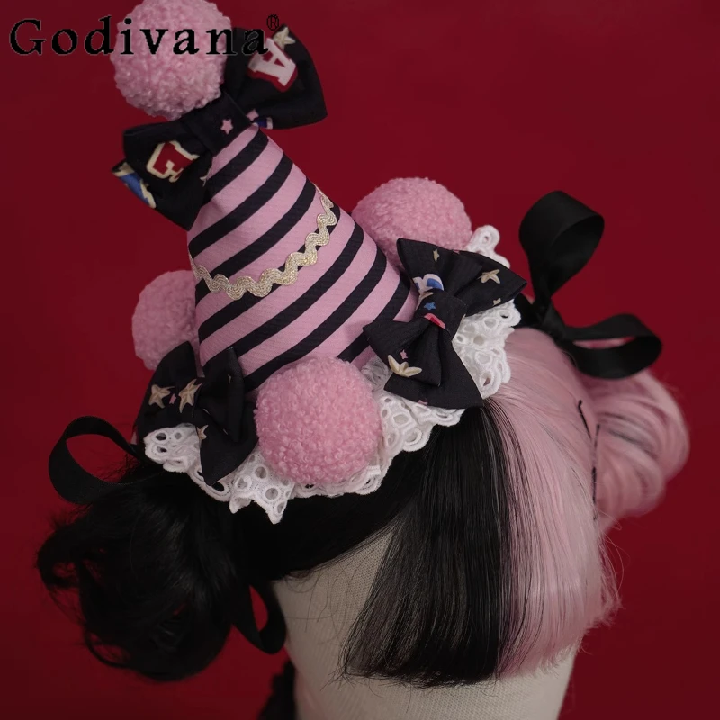 Pinces à cheveux pour femmes, accessoires de Cosplay, chapeaux de cirque, drapeaux et rubans de rue, chapeau Lolita, Design Original