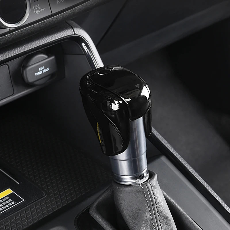For Honda CR-V CRV 6th Gen 2023 2024 2025 Car Gear Shift Knob Gear Head Cover ABS Carbon Fibre / Bright Black Accessories