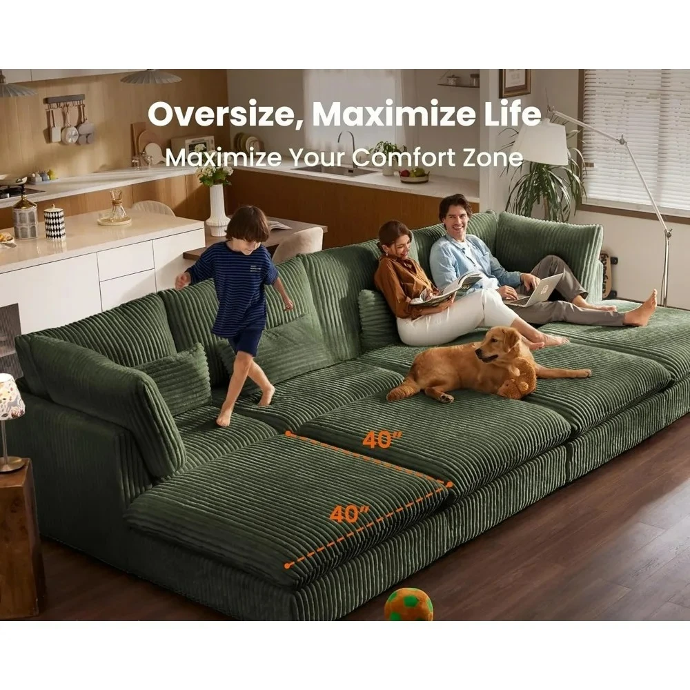 Sofá modular grande customizável, sofás em formato moderno e confortável fluff