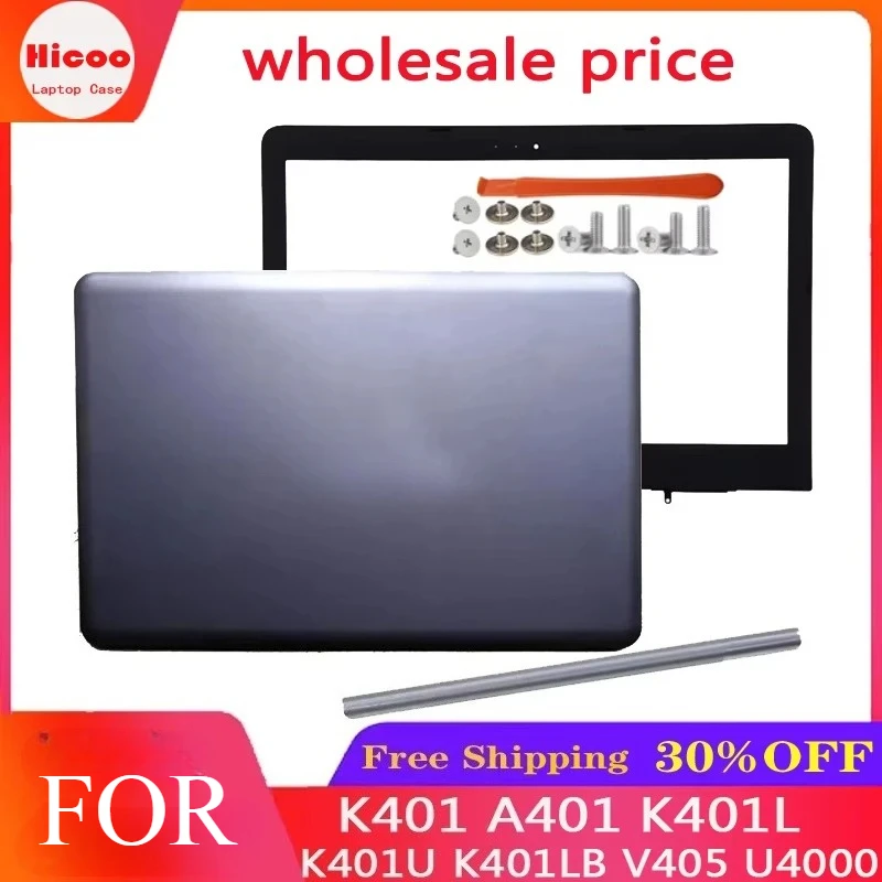 For ASUS K401 A401 K401L K401U K401LB V405 U4000 Laptop LCD Rear Cover/Front Frame/Bottom Cover/Axle Cover