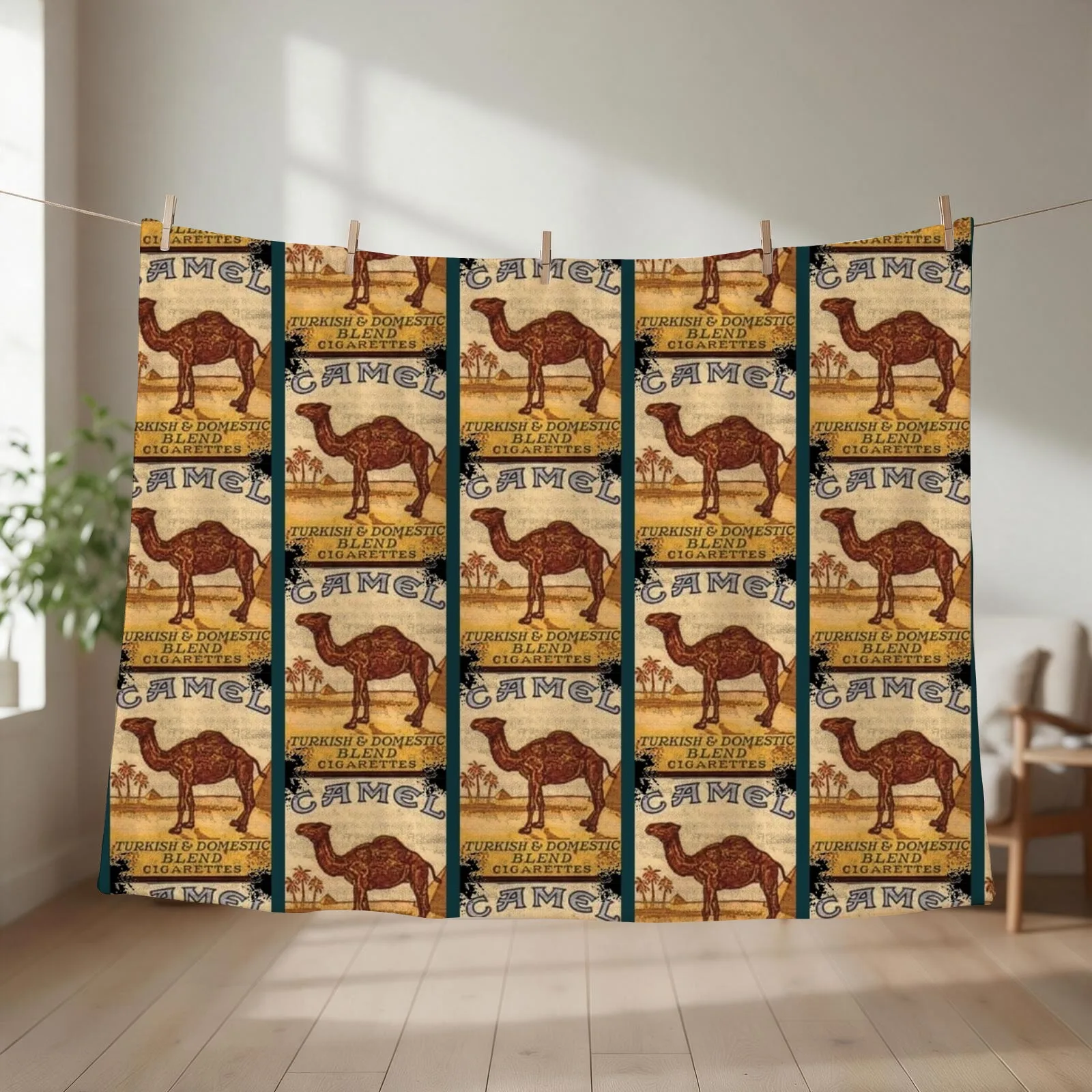 Camel Cigarettes Throw Blanket couch cozy soft plush fuzzy picnic outdoor blanket
