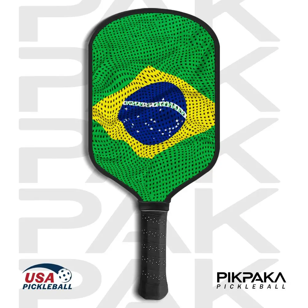 

Brazil Flag Pickleball Paddle USAPA Approved T700 Carbon Fiber Unibody Thermoformed with 16MM Honeycomb Core Power&Spin