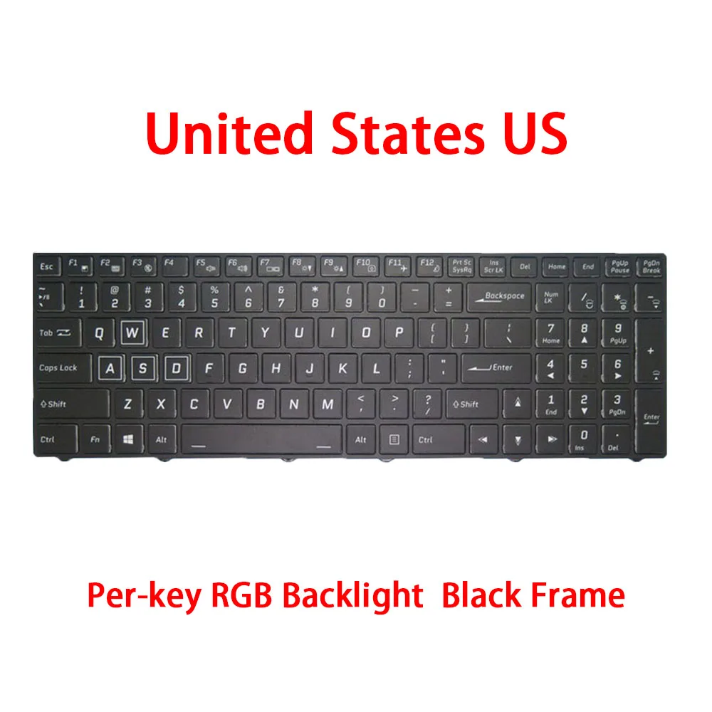 YD PER KEY Backlit Keyboard For CLEVO P950 P950ED P960 P960ED P970 P970ED PA70 PA71 Belgium Denmark German Norwegian US Black Fr